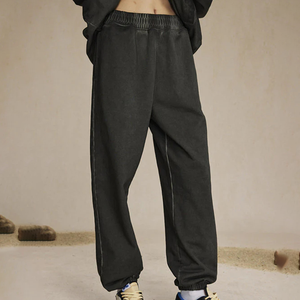 Nesta Sports Acid Washed Out Trousers Men’s Sweatpants Custom Logo Cotton Regular Fit Workout <b>Joggers</b> Elastic Waist Side Pockets - Product Image 1