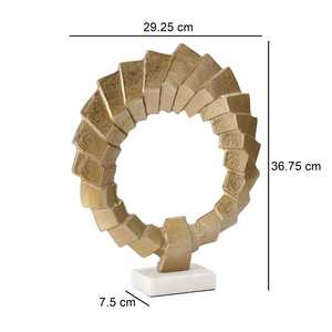 Jaffs Exports Trendy Gold Aluminum Sculpture Modern Circular Abstract Geometric Artistic Eco-Friendly Tabletop Decor for Living - Product Image 2