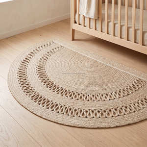 Luxury Petal Edge <b>Round</b> Braided Jute Accent Rug - Product Image 2