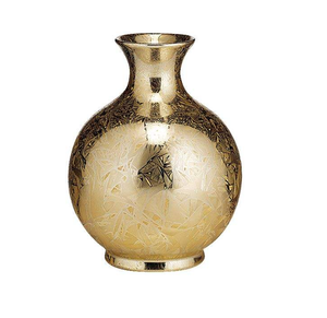 Vase à fleurs en métal traditionnel de qualité antique, doré et poli, pour la décoration de table de salon - Product Image 4