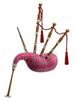 Ensemble de finition pour dudelsack écossais Royal Stewart de l'Empire Napoléonien, avec chanterelle en bois de rose, accessoire d'entraînement et sac de transport vert