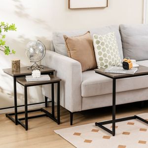 Set di 3 Tavolini da Caffè Multifunzionali Impilabili - Product Image 2