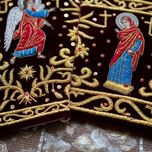 Epigonación de Iglesia Bordada a Mano con Hilos de Oro |   Palitsa de Clérigo Ortodoxo con Bordado de Iconos para Vestimentas de Sacerdote y Obispo - Product Image 3