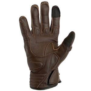 Guantes de Motocicleta de Invierno para Hombre, de Cuero Marrón Premium, con Acolchado de Gel en la Palma, Puntas de los Dedos Táctiles y Hebilla - Product Image 1