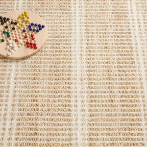 Alfombra Moderna Rectangular de Lana y Poliéster con Rayas, Tejido Plano, Base Antideslizante, Alfombra Delgada para Sala de Estar - Product Image 6