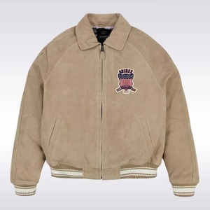 <b>Men</b>’s Limited Edition Avirex <b>Suede</b> Bomber <b>Jacket</b> with USA Patch - Product Image 1
