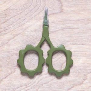 Flower Embroidery <b>Scissors</b> Small Blunt Tip Stainless Steel Hair <b>Scissors</b> Lightweight Plastic Handle Short Handle Green - Product Image 1