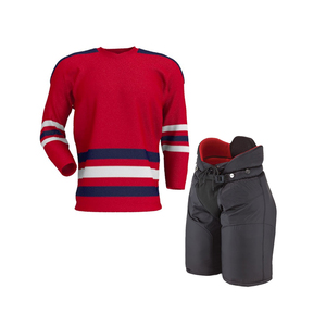 Vêtements de hockey sur glace personnalisés en gros, maillot de hockey sublimé de haute qualité avec short rembourré de protection, ensemble complet OEM - Product Image 1