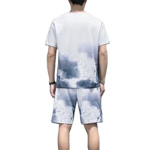 Survêtement 2 pièces d'été personnalisable pour hommes Streetwear Ensemble t-shirt à manches courtes pantalon de jogging Logo personnalisé Style décontracté - Product Image 3