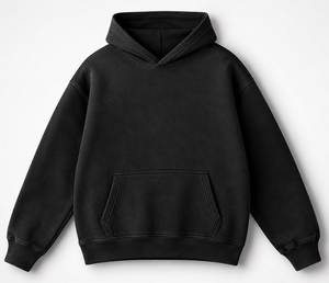 <b>Men's</b> White Hooded Sweatshirt Regular Fit Solid Color Casual French Terry <b>Pullover</b> Knitted Hoodie - Product Image 4