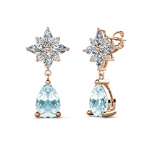 Hochwertiger natürlicher Edelsteins chmuck 925 Silber Teardrop-förmige blaue Topas-Blumen ohrringe für Frauen Destiny Jewell ery