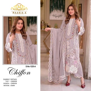 Costume pakistanais de luxe et de soirée en chiffon avec broderie et travail de perlage pour femmes. Achetez directement auprès du fournisseur. - Product Image 1