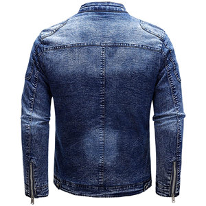 Chaqueta Vaquera de Mezclilla para Hombre, Estilo Moderno, Lavada, Ligera, al por Mayor, Moda Urbana, Estilo Hip Hop, 2024 - Product Image 4