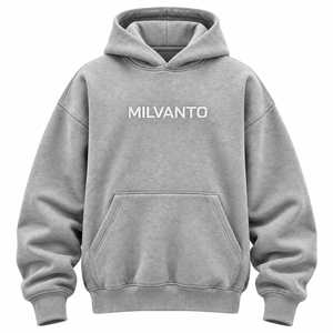Sweat à capuche gris surdimensionné personnalisé brodé pour hommes et femmes – Sweat-shirt premium épais à épaules tombantes - Product Image 1