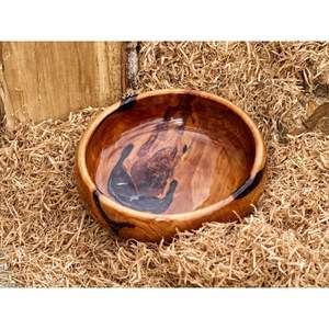 Bol en bois et résine à finition naturelle pour servir des fruits et des aliments, pour l'exposition et le stockage - Product Image 5