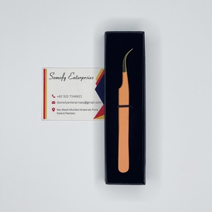 Pinzas de Acero Inoxidable de Alta Calidad Somofy Enterprises, Color Naranja Liso, Puntas Dentadas/Lisas/Con Dientes, 10 mm, para Pestañas - Product Image 6