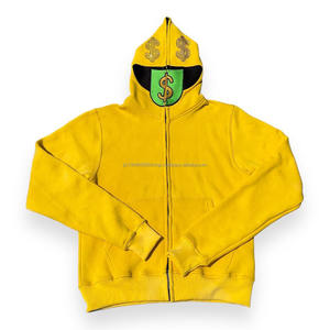 Custom Logo High Street Wear 100% Cotton Men's Full Face <b>Zipper</b> Hoodies and <b>Shorts</b> 2 Piece <b>Shorts</b> Set Casual Sweat Suit for Men - Product Image 2