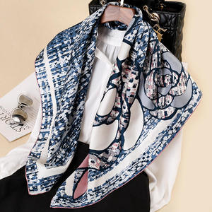 New Adult Women's Small <b>Square</b> <b>Scarf</b> Digital Printed Geometric Breathable Elegant Neck Hair Bag Bandana Luxury All Seasons High - Product Image 2