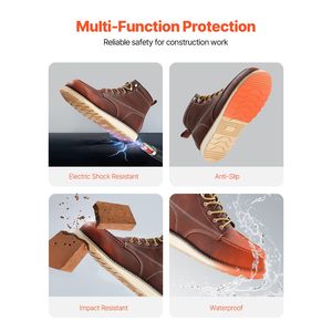 Stivali da Lavoro con Punta in Acciaio Taglia US 9.5 per Uomo, Impermeabili, Leggeri, Traspiranti, Antiscivolo con Suola in Gomma e PU - Product Image 4