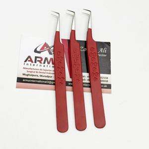 Pinzas Profesionales Ecológicas para Extensión de Pestañas con Logotipo Personalizado, Punta Puntiaguda, Mango Sostenible con Estampado de Corazón y Recubrimiento Rojo - Product Image 6