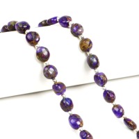 Perles de cuivre naturel et améthyste en pépites 6x8MM-8x10MM, perles de pierres précieuses améthyste, cuivre et turquoise, prix de gros pour la fabrication de bijoux en vrac