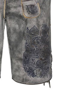 Shorts en Lederhosen bavarois pour hommes, gris, brodés, pantalon traditionnel Trachten, vêtements décontractés pour l'Oktoberfest - Product Image 2