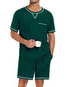 Custom Made Product Men's Shorts Sets Breathable Polyester Cotton <b>Material</b> With Custom Logo Two Piece Men's T Shirts Short Sets - Product Image 2