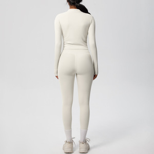 High-quality <b>Women</b> Tracksuit Custom Long-Sleeved Zip-Up <b>Jacket</b> Legging Sets for Yoga Running Gym Tracksuits for <b>Women</b> - Product Image 4