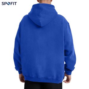 Sweat à capuche unisexe surdimensionné épais en polaire lourde, doublure unie polyester/coton, respirant, écologique, personnalisable, vierge, brodé - Product Image 4