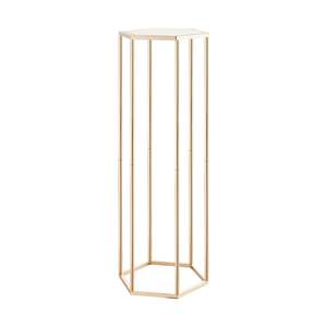 10 pièces, support à fleurs en colonne dorée de 31,5 pouces, acrylique stratifié, hexagonal, cubique, présentoir floral pour mariage, anniversaire, décoration de la maison - Product Image 1