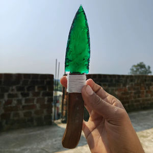 Cuchillo de Obsidiana Verde Hecho a Mano, Hoja de Cristal Duradera, Herramienta Decorativa Coleccionable, Regalo para el Hogar, Arte y Artesanía, Exhibición de Cristal - Product Image 6
