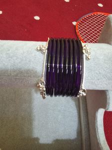 Viral Jelly Light Purple Emerald Cut Faceted Kashmiri <b>Glass</b> <b>Bangles</b> Set Trendy Daily Wear & Party Jewellery at Wholesale Price - Product Image 4