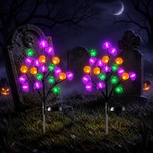 Guirnalda de Luces LED con Forma de Calabaza de Halloween, Decoración de Jardín para Exteriores, Lámpara Nocturna LED, Luz Blanca Cálida, Adorno Festivo para Patio - Product Image 6