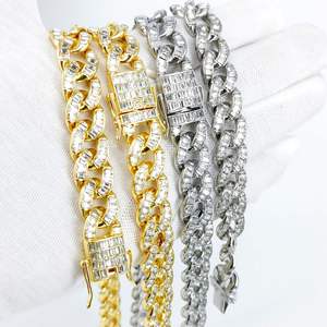 Collar de Cadena Chapado en Oro S925 con Moissanita, Corte Baguette, Estilo Hiphop, Unisex, para Uso Diario - Product Image 6