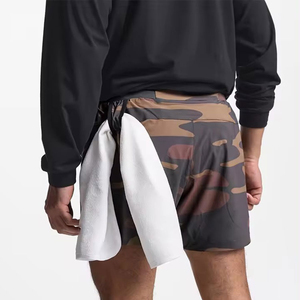 Customizable Front Summer Sports Shorts Quick Drying Double <b>Layer</b> Jogging Fitness <b>Mid</b> Waist Elastic Casual Solid Pattern 100% - Product Image 5