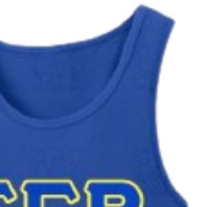 Camiseta sin mangas ajustada con apliques Sigma Gamma Rho, azul, para mujer, camiseta de hermandad con letras griegas, top deportivo informal, personalizado para universidad - Product Image 4