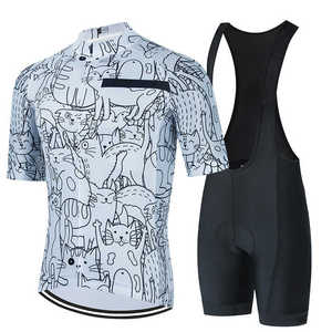 Maillot de cyclisme homme à séchage rapide, ensemble de cyclisme respirant en spandex, imprimé géométrique, vêtements de sport d'été, ensemble maillot de cyclisme homme - Product Image 4