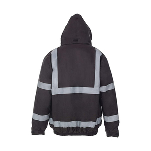 Chaqueta de Trabajo Reflectante de Alta Visibilidad para Hombre, Impermeable, con Capucha y Bolsillos, Abrigo de Seguridad para Invierno, Diseño con Bloques de Color - Product Image 5