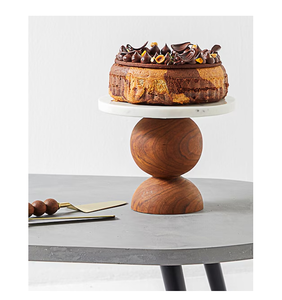 Marble Cookies And Pastry Stand Modern design Round Shape cake <b>Bakeware</b> Top Quality Wood & Marble Cake Stand - Product Image 4