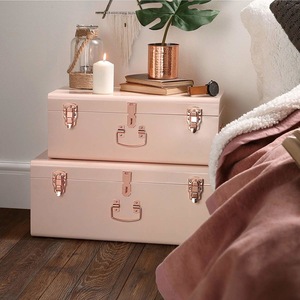 Caja de Almacenamiento Decorativa Grande de Metal con Diseño Europeo Vintage, Resistente y Fácil de Limpiar, para Mantas, Marca Unicorn Handicrafts - Product Image 4