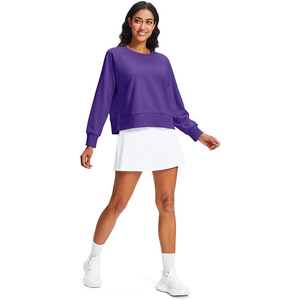 Sweat-shirt à capuche oversize pour femme, avec cordon de serrage, poche kangourou, manches longues, en molleton doux, mélange de coton, style décontracté streetwear - Product Image 2