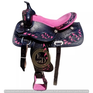 Cuir véritable léger de qualité supérieure, style western, fabriqué à la main, confortable, pour la course de barils, le rodéo, les spectacles équestres - Product Image 2