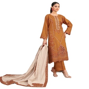 Robe pakistanaise-Robe de soirée belle et élégante tenue décontractée Pakistan et indien trois pièces Viscose Panjabi robe pour femmes - Product Image 1