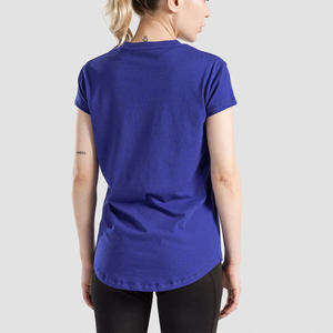 T-shirts courts à manches courtes vierges en coton pour femmes, coupe carrée, avec logo personnalisé, vente en gros - Product Image 4