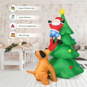 79\" Christmas <b>Tree</b> with Santa Puppy Design Quick Inflation Waterproof Polyester Built-in <b>LEDs</b> Outdoor Holiday Yard Decorations - Product Image 6