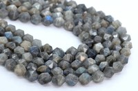 Perles rondes en Aventurine Bleue 10MM, taille étoile, facettées, qualité supérieure, authentiques, naturelles de Madagascar, lot en vrac sur brin complet