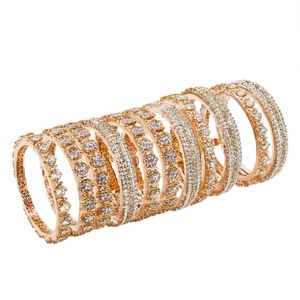 Fashion Jewelry <b>Sets</b> Sparkling Austrian Stone Fancy <b>Bangles</b> for Wedding & Festive Wear - Product Image 2
