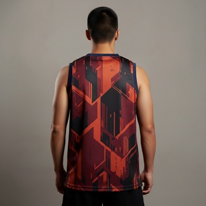 Camiseta de Baloncesto Personalizada para Hombre, Sin Mangas, de Secado Rápido, Cuello en V, Impresión de Nombre y Número, Uniforme de Equipo, Ropa Deportiva - Product Image 3