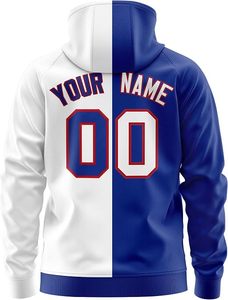 Sudadera con Capucha para Hombre, Color Azul Grisáceo, Bloques de Color, Nombre y Número Personalizados, Sudadera Informal con Estampado, Corte Regular - Product Image 4