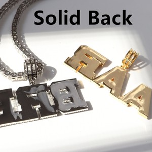 Iced Out Moissanite <b>Necklace</b> 925 Silver Hip Hop <b>Statement</b> Jewelry Men's Letter Charm - Product Image 2